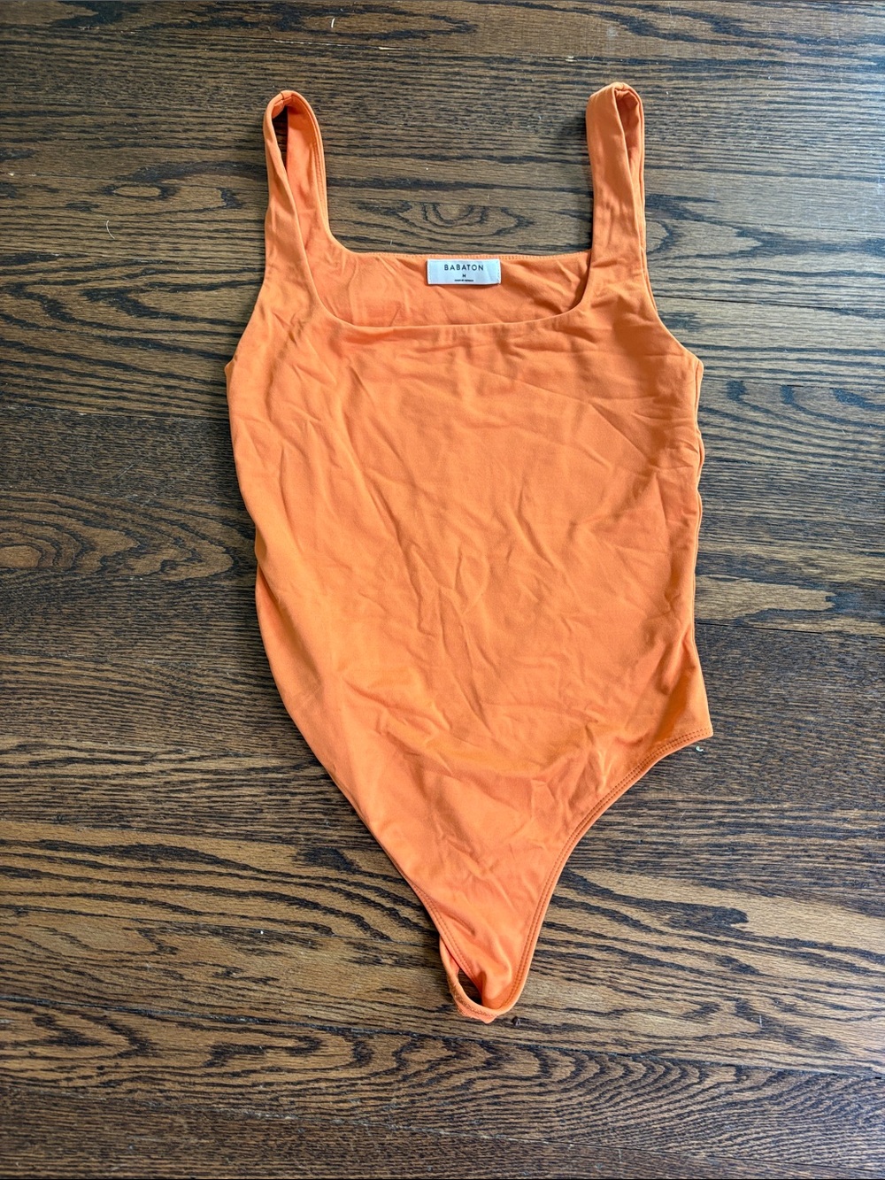 Babaton Bright Orange Square-Neck Kids One-Piece